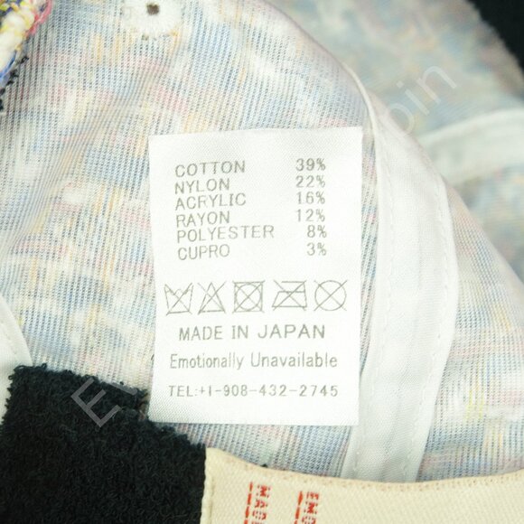 Emotionally Unavailable x Playboy Hat Mens M Blue Yellow Cotton Blend Tweed - Picture 9 of 9